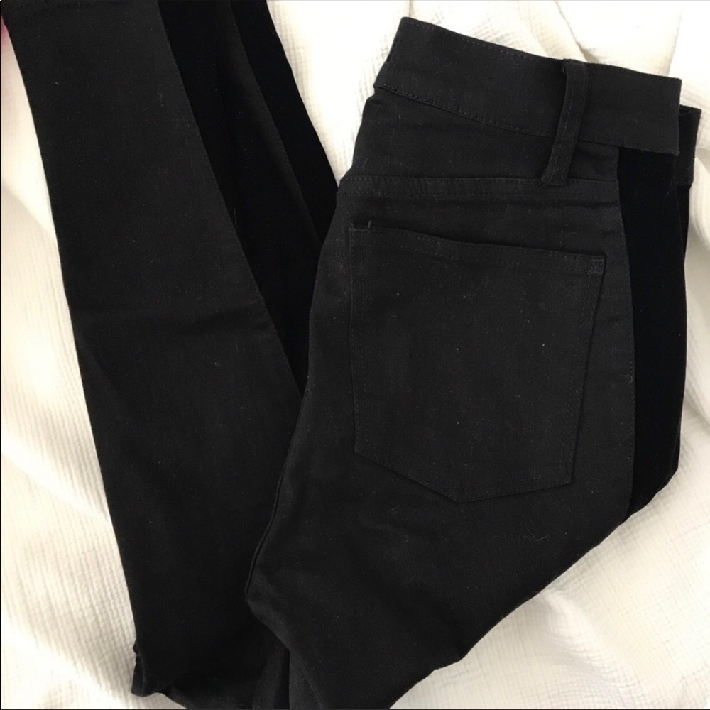 Madewell black jeans - tuxedo stripe